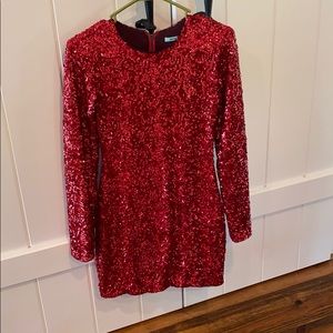 Urban Outfitters Red Sparkle cocktail dress